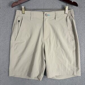 Free Fly Mens Hybrid Shorts Tan Khaki Stretch Size Small